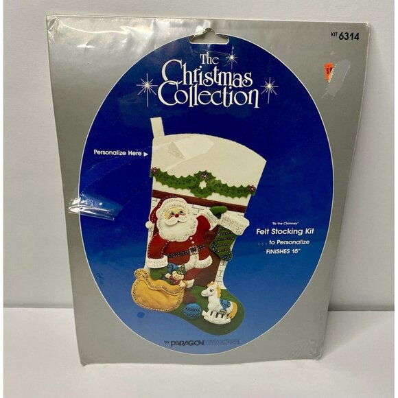 Paragon Christmas Needlecraft Felt Stocking Kit By The Chimney Package Damage - Picture 1 of 4
